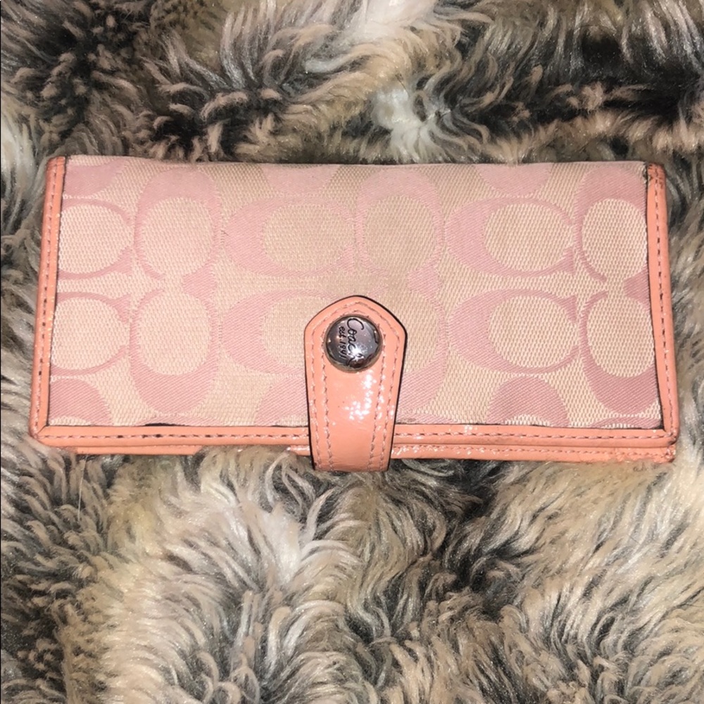 Pink Coach Bifold Wallet